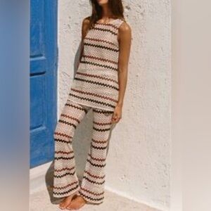 NWT Mister Zimi Resort-Wear Multi Color Chevron 
Knit Ibiza Set. Size Small